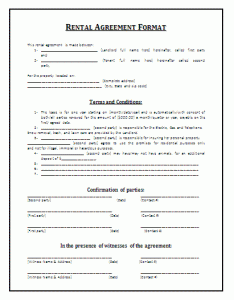 Rental Agreement Format