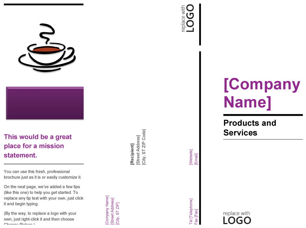 Sample Cafe Pamphlet Template